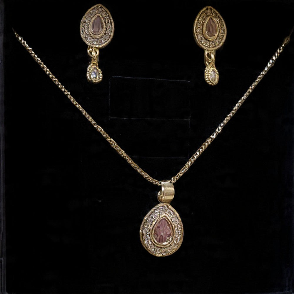 Elegant Gold-Tone Necklace & Earring Set for Women