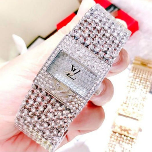 Crystal-Studded Luxury Bracelet Watch
