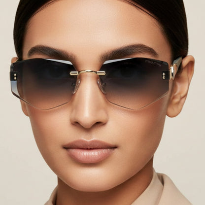 Luxury Rimless Gradient Sunglasses for Women